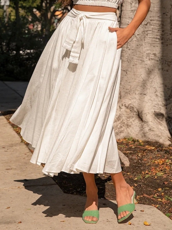 Lulus Dresses & Skirts - NWT Lulu's Brings You Back Ivory Midi Skirt (Only)